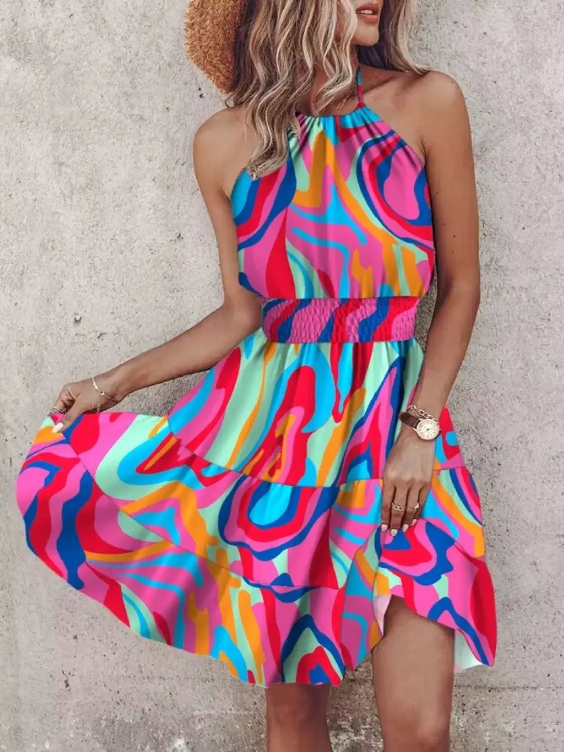 Paisley Print Halter Neck Mini Dress - Bela Fils BoutiqueBela Fils Boutique